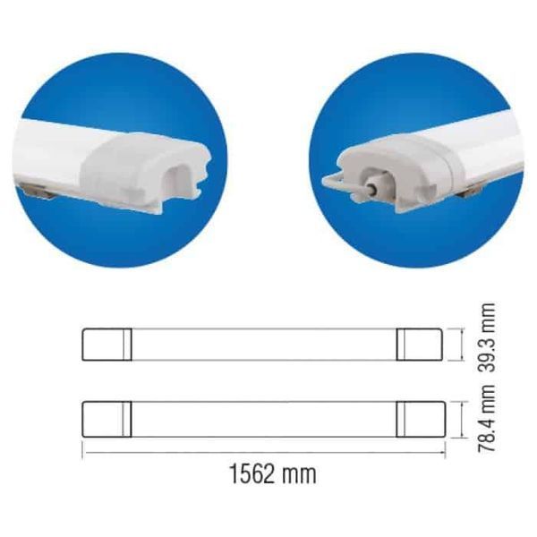 Светильник влагозащищенный 45W Horoz Electric LED NEHIR-45 156.2см 4200K IP65 059-003-0045-020 фото