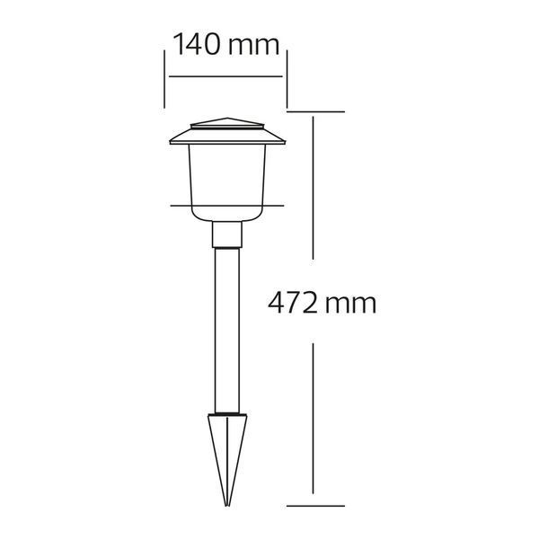Світильник садово-парковий 0.06W Horoz Electric VENUS 47.2см ґрунтовий стовпчик на сонячний бат. 6400K IP44 078-001-0001-010 фото