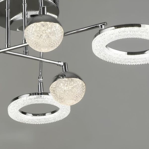 Потолочная LED люстра Sirius 57W с плафонами разной формы 3000-6500К хром IP20 B YH1183/3+3 CH SP000043647 фото