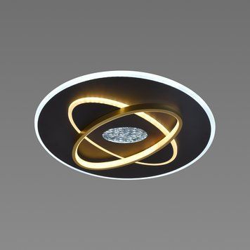 Стельова LED люстра 92W Interees круглої форми 3000-6400К з пультом чорна IP20 V 5312 BK V 5312 BK фото