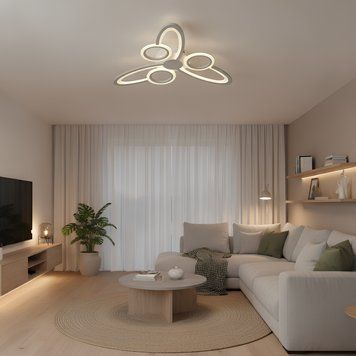 Потолочная LED люстра с пультом 96W акриловые рассеиватели 3000-6500K каркас белого цвета Svet SY-71591/3+3 WH SY-71591/3+3 WH фото
