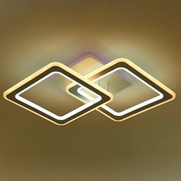 Стельова LED люстра з пультом 61W два акрилових квадрати 3000-6500K білого кольору VALESO 55673/2 SP000052207 фото