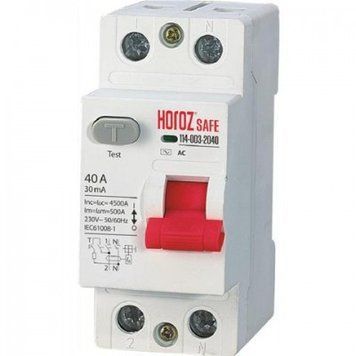 Диференціальний автомат Horoz Electric SAFE 40А 2P ІР40 114-003-2040-010 фото