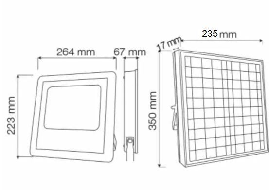 Прожектор светодиодный 60W Horoz Electric TIGER-60 на солнечной батарее 6400K IP65 068-012-0060-010 фото