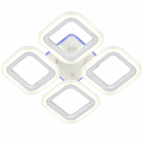 Стельова LED люстра на чотири квадратні плапона 56W+24W RGB підсвітка 3000 К-6000К пульт ДК Svet SY-5330/4 WH+RGB SY-5330/4 WH+RGB фото