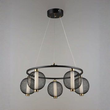 Підвісна LED люстра 18W Valeso з основою у формі кільця 3000K+6500К чорна/золота IP20 YH1466/5 SP000048874 фото
