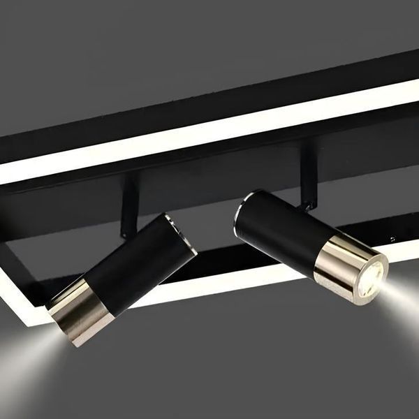 Потолочная LED люстра с поворотными спотами 42W+10W на пульте 3000-6000К черно-золотая Svet SY-16044/3 BK+FGD SY-16044/3 BK+FGD фото