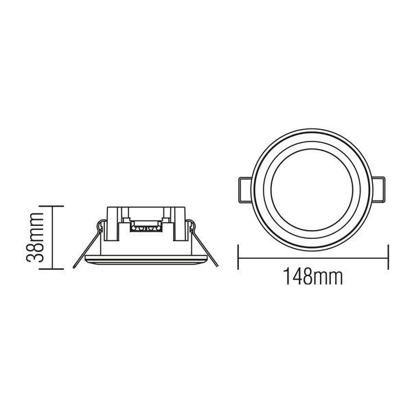 Світильник врізний 12W LED Horoz Electric PARKER-12 4200K чорний IP20 016-071-0012-020 фото