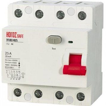 Диференціальний автомат Horoz Electric SAFE 25 А 4P ІР40 114-003-4025-010 фото