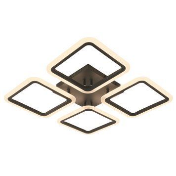 Стельова LED люстра 65W Velmax на чотири плафони 3000K-6500K з пультом чорна IP20 V-СL-NAOMI-S 23-43-46 фото