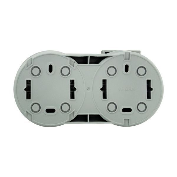 Выключатель одноклавишный и розетка Ovivo Electric с заземлением и крышкой серый IP54 xOne 406-240000-923 фото