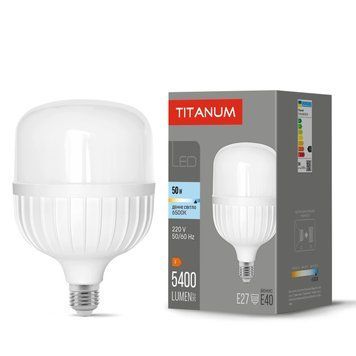 Промислова світлодіодна лампа 50W TITANUM з цоколем E27 5400Lm 6500K холодне світло TL-HA138-50276 TL-HA138-50276 фото