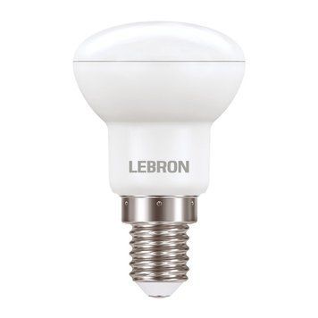 Світлодіодна лампа 6W LEBRON для цоколя E14 4100K нейтральне світло 510Lm біла IP20 L-R50 11-14-68 фото