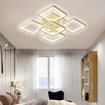 Стельова LED люстра 146W з пультом VALESO з квадратними плафонами 3000-6000К біла IP20 V L6108-5 WT L6108-5 WT фото