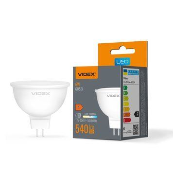 Світлодіодна лампа 6W VIDEX з цоколем GU5.3 MR16 540Lm 4100K нейтральне світло VL-MR16e-06534 VL-MR16e-06534 фото
