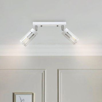 Светильник потолочный MSK Electric Teramo спот поворотный на два плафона белый NL 18050-2 WH 620863 фото