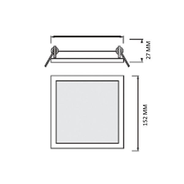 Вбудований LED світильник 12W Horoz Electric квадратний 3000K/4000K/6500K білий IP20 ALEXIS/SQ-12 3CCT 016-088-0012-010 фото