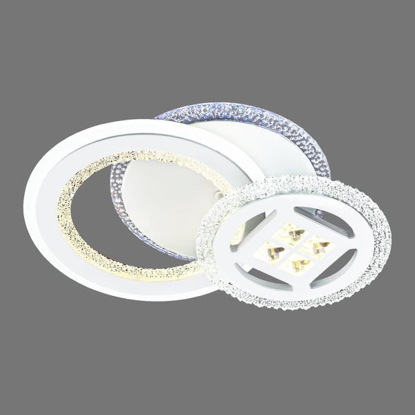 Потолочная LED люстра на два акриловых кольца 68W+14W подсветка корпуса 3000-6500К белого цвета INTEREES IS 3252-1+1C WH IS 3252-1+1C WH фото