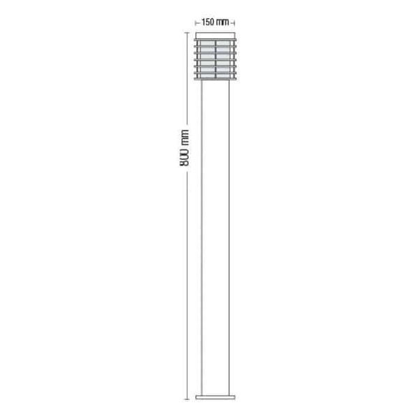 Світильник садово-парковий стовпчик Horoz Electric PALMIYE-4 80см під лампу E27 IP44 075-001-0004-010 фото