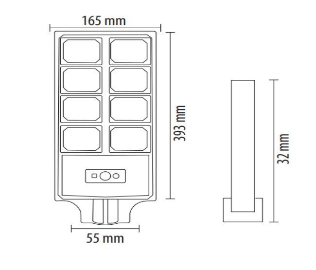 Консольний LED світильник 40W на сонячній батареї Horoz Electric на опору з датчиком руху 6400K чорний IP65 COMPACT PRO-40 074-010-1040-020 фото