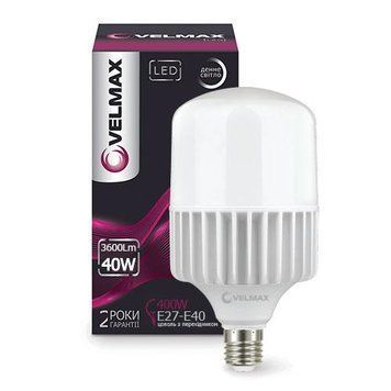 Світлодіодна лампа 100W VELMAX промислова A145 E40 6500K 9000Lm біла IP20 V-A145 21-90-39 фото