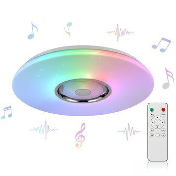 Світлодіодний стельовий світильник смарт 48W+5W RGB з Bluetooth-колонкою і пультом 3000-6500K білий VALESO LY567-401 WH SP000051976 фото