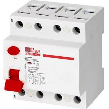 Диференціальний автомат Horoz Electric SAFE 80А 4P ІР40 114-003-4080-010 фото