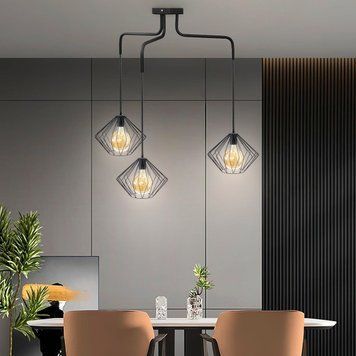 Люстра подвесная в стиле лофт на три плафона MSK Electric Rhombus NL 13023-3 615780 фото