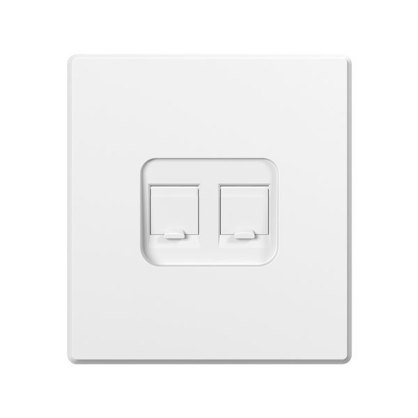 Вбудована розетка CAT6e VIDEX подвійна з полікарбонату біла IP20 NOTA VF-NT-SK2PC6-WH VF-NT-SK2PC6-WH фото