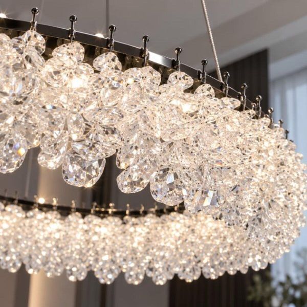 Підвісна LED люстра 148W VALESO з кришталевим кільцем 3000&ndash;6000K хром 33038/800 SP000053848 фото