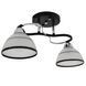 Люстра потолочная на два белых плафона с черной каймой под лампу Е27 каркас черный+хром Svet SH-8082/2 BK+CR SH-8082/2 BK+CR фото 1
